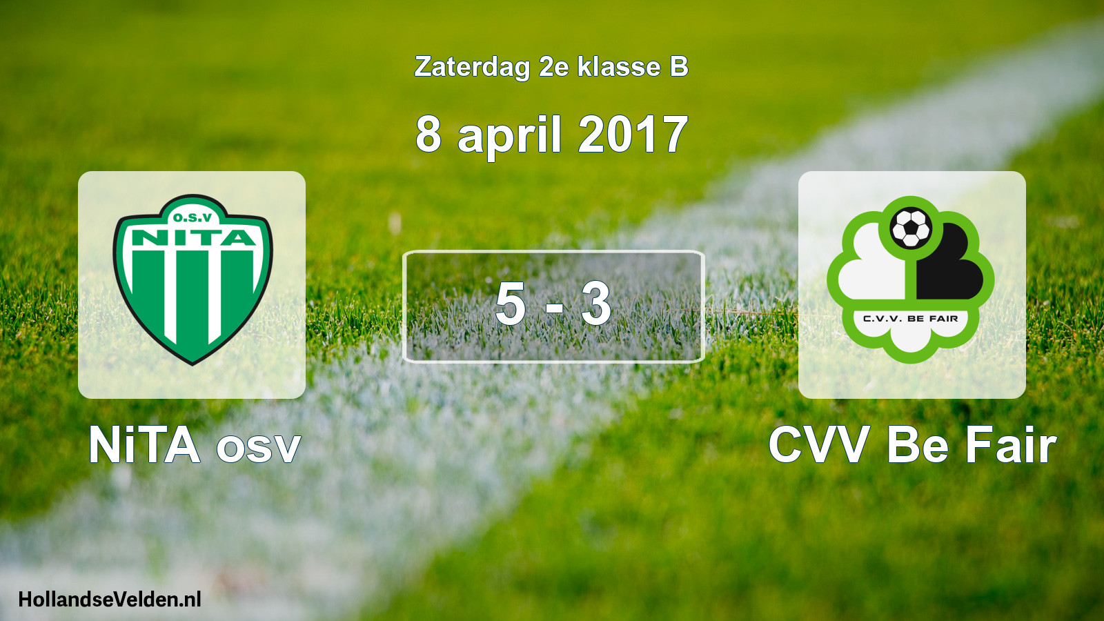 Total number of matches played: NiTA osv - CVV Be Fair 5 - 3 (8 April 2017)