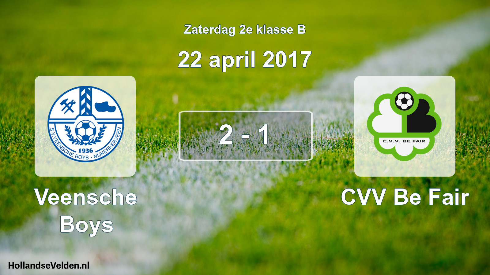 Total number of matches played: Veensche Boys - CVV Be Fair 2 - 1 (22 April 2017)