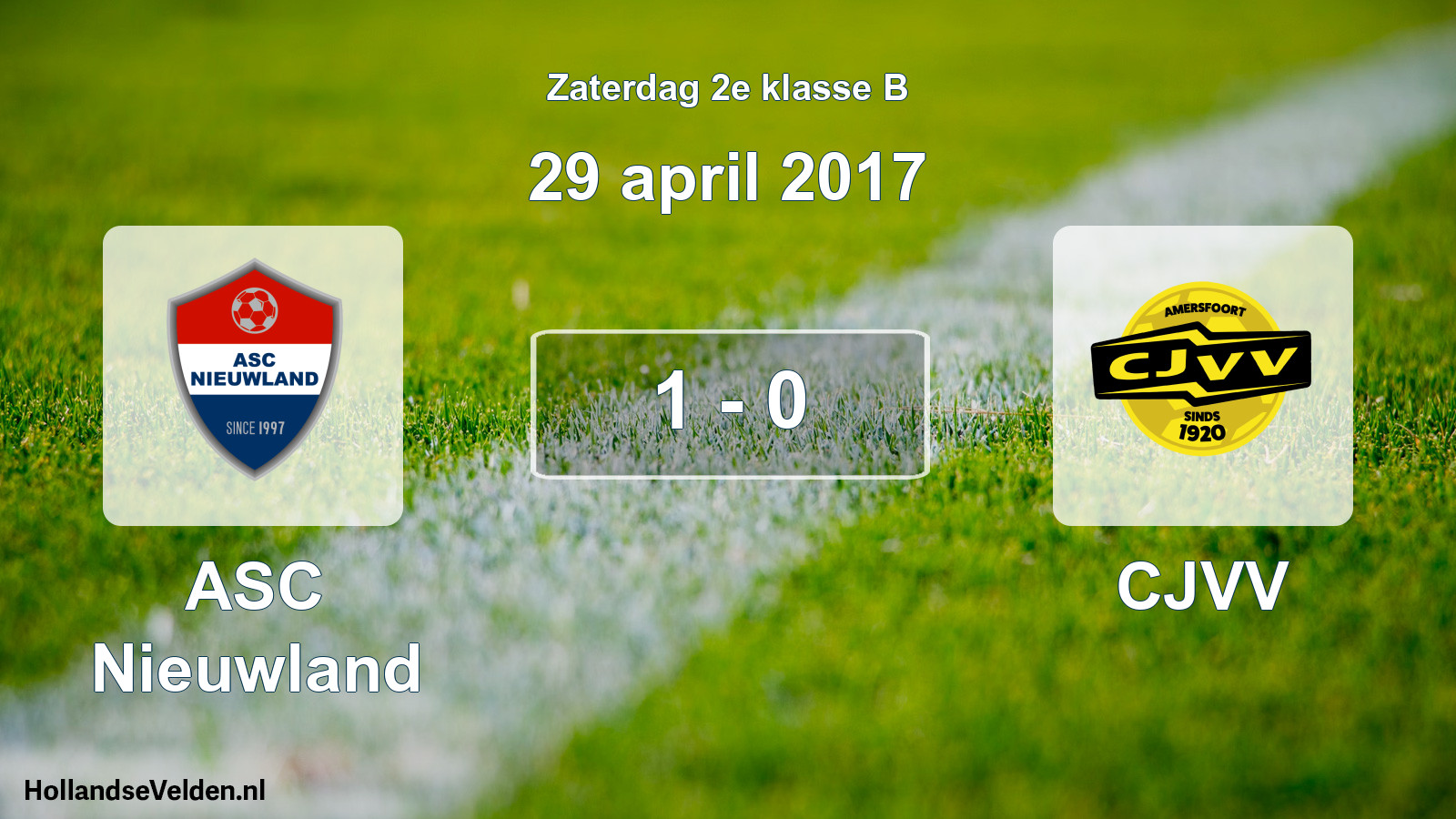 Total number of matches played: ASC Nieuwland - CJVV 1 - 0 (29 April 2017)