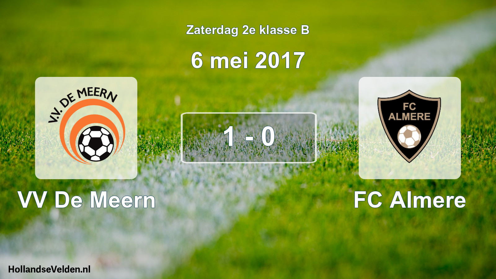 Total number of matches played: VV De Meern - FC Almere 1 - 0 (6 May 2017)
