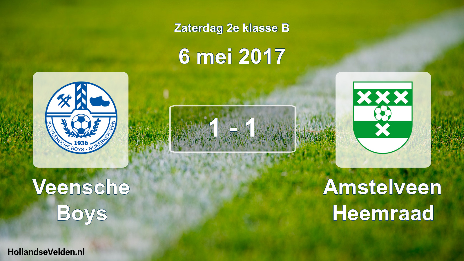 Total number of matches played: Veensche Boys - Amstelveen Heemraad 1 - 1 (6 May 2017)