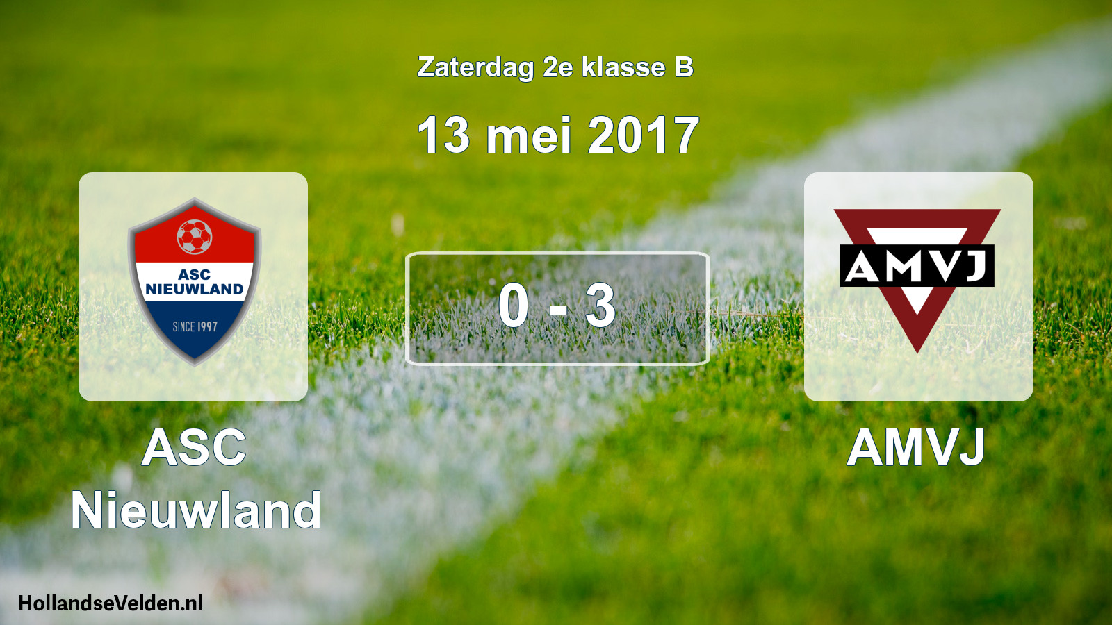 Total number of matches played: ASC Nieuwland - AMVJ 0 - 3 (13 May 2017)