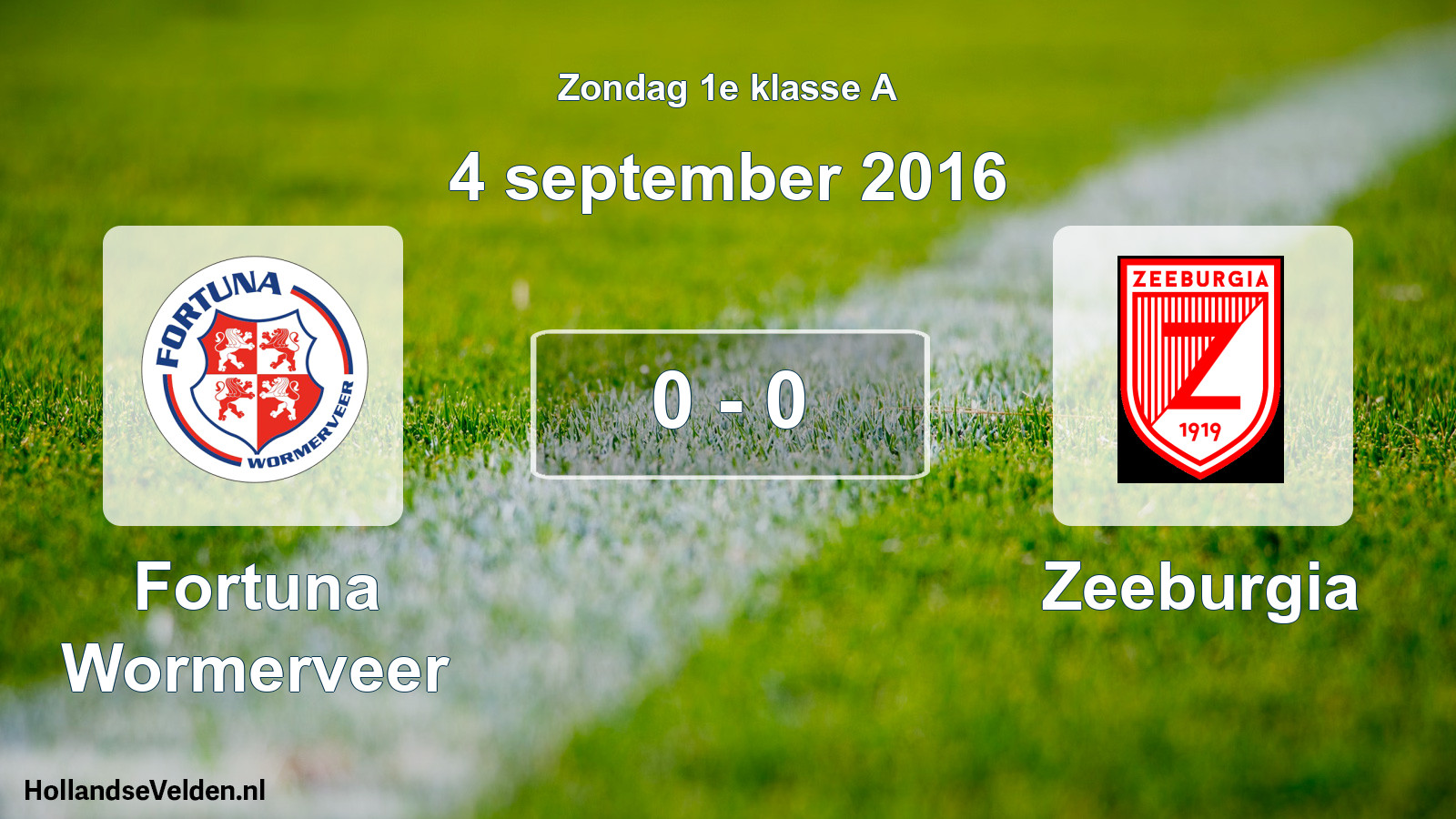 Total number of matches played: Fortuna Wormerveer - Zeeburgia 0 - 0 (4 September 2016)