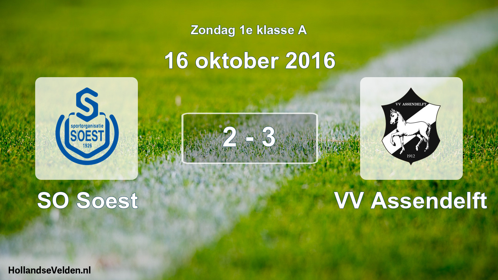 Total number of matches played: SO Soest - VV Assendelft 2 - 3 (16 October 2016)