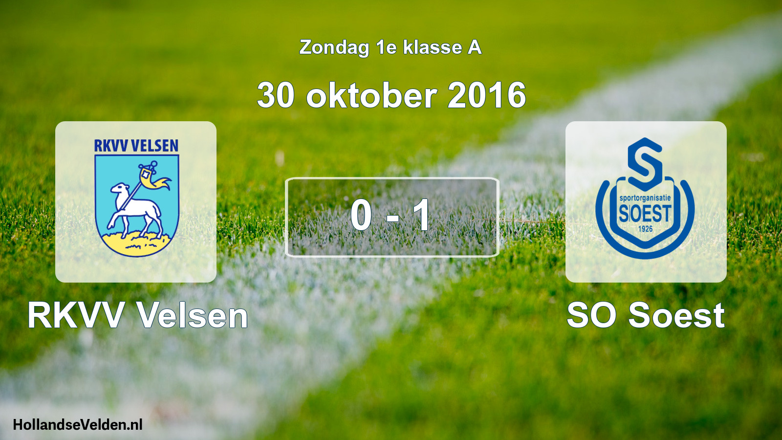 Total number of matches played: RKVV Velsen - SO Soest 0 - 1 (30 October 2016)