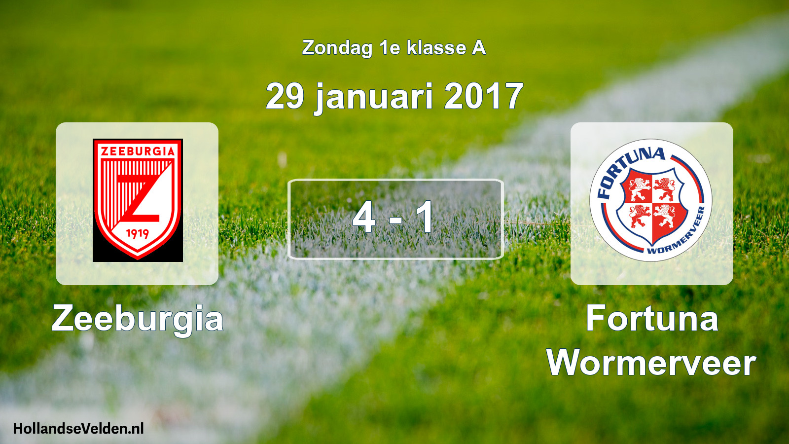 Total number of matches played: Zeeburgia - Fortuna Wormerveer 4 - 1 (29 January 2017)