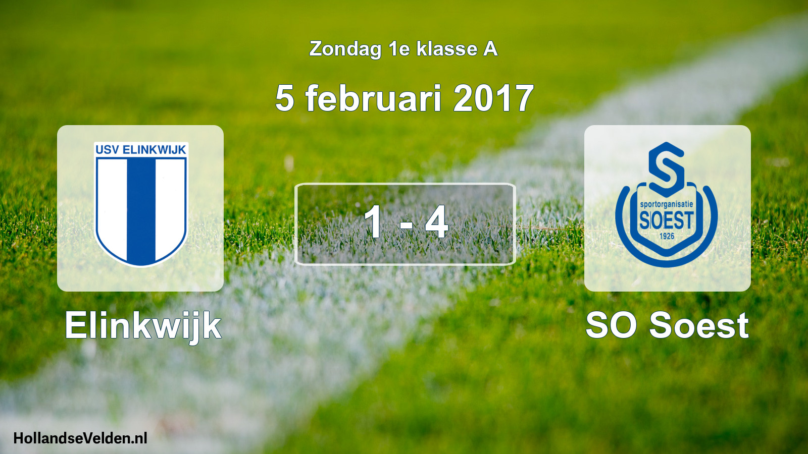 Total number of matches played: Elinkwijk - SO Soest 1 - 4 (5 February 2017)