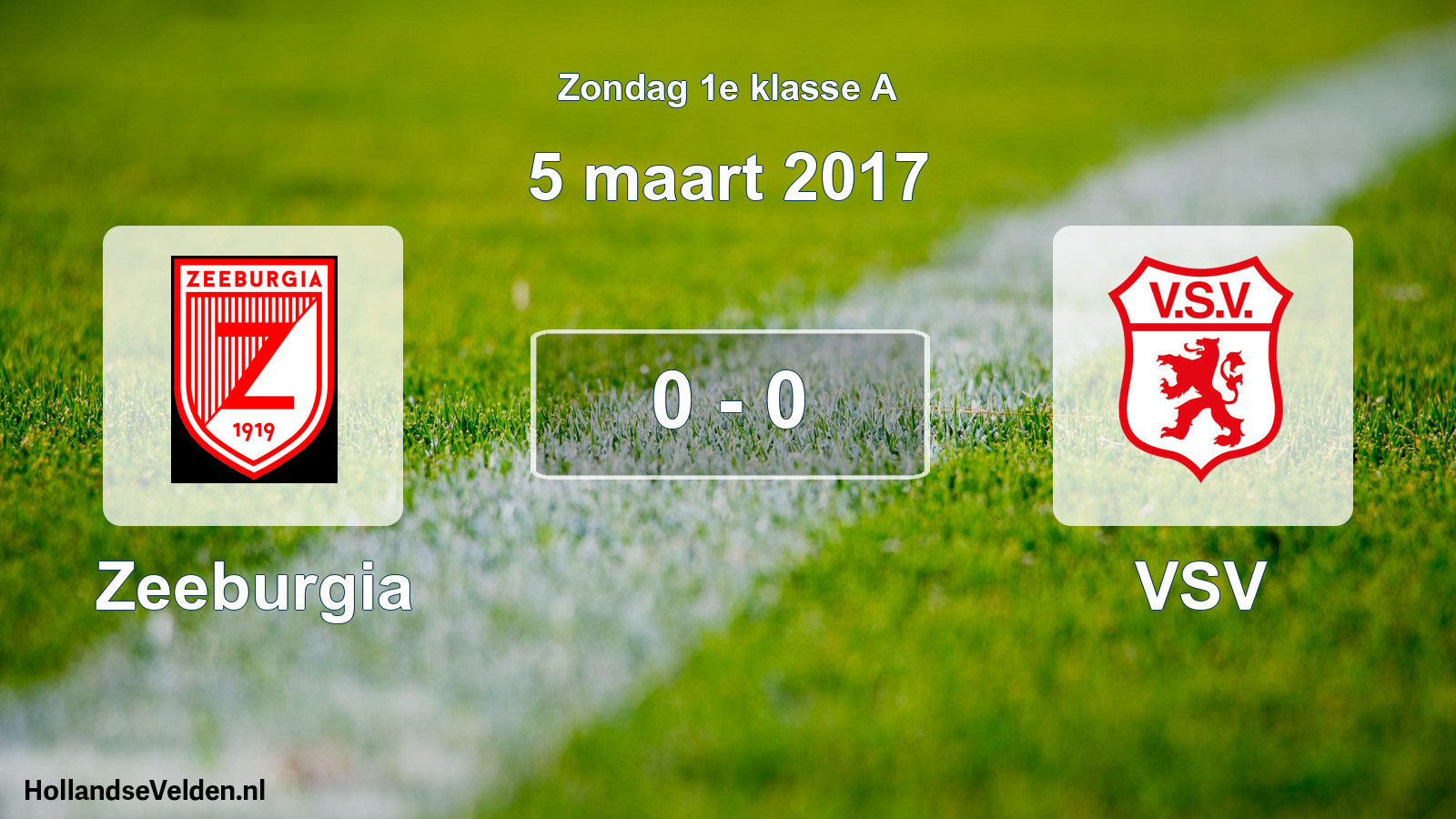 Total number of matches played: Zeeburgia - VSV 0 - 0 (5 March 2017)