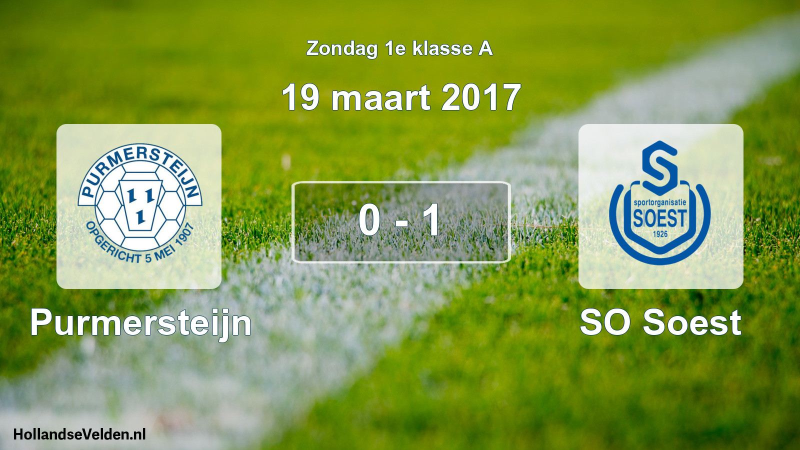 Total number of matches played: Purmersteijn - SO Soest 0 - 1 (19 March 2017)