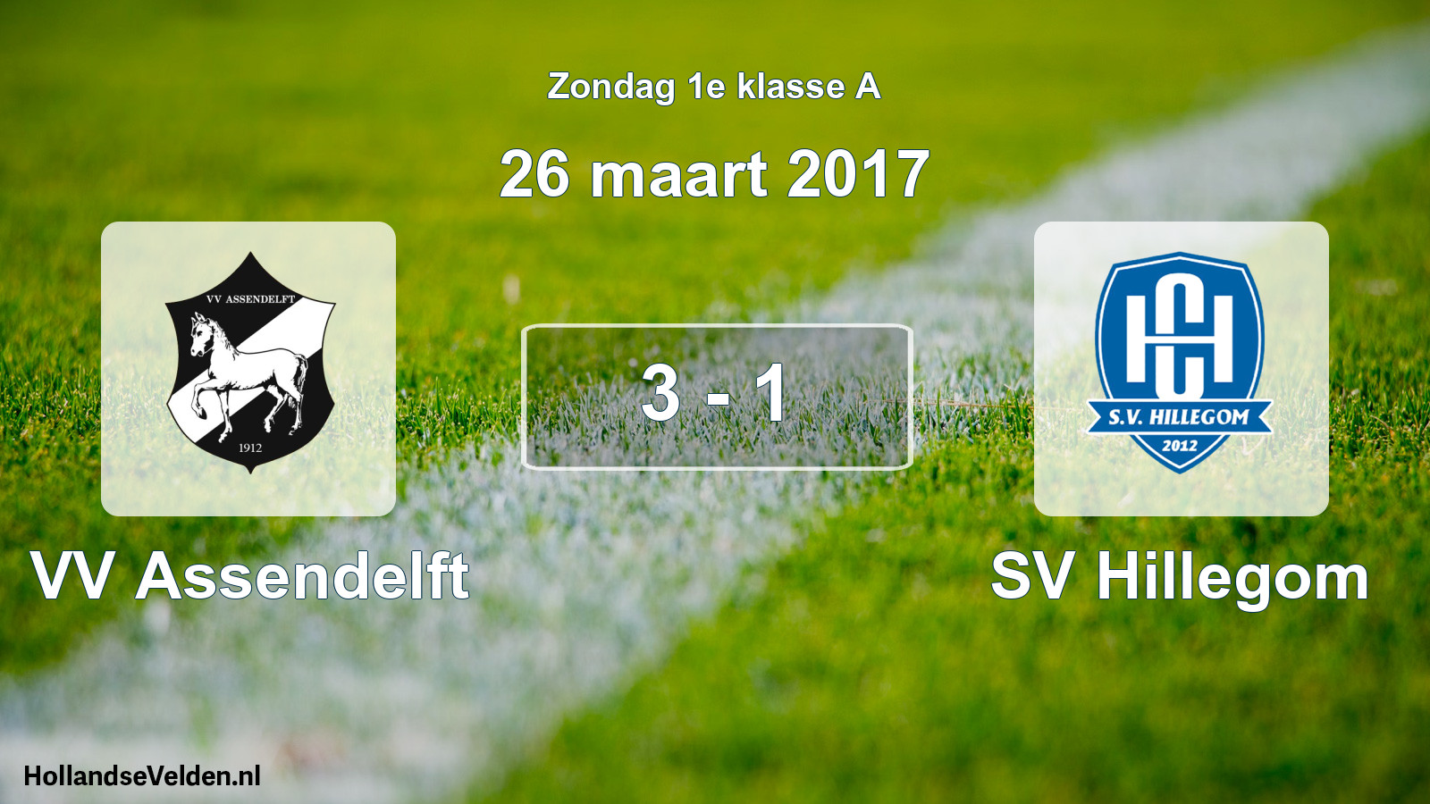 Total number of matches played: VV Assendelft - SV Hillegom 3 - 1 (26 March 2017)