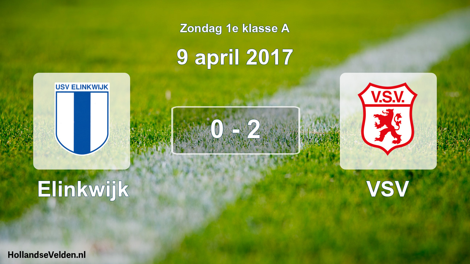 Total number of matches played: Elinkwijk - VSV 0 - 2 (9 April 2017)