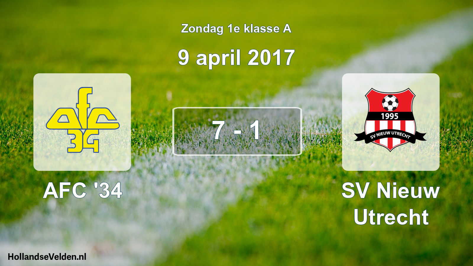 Total number of matches played: AFC '34 - SV Nieuw Utrecht 7 - 1 (9 April 2017)