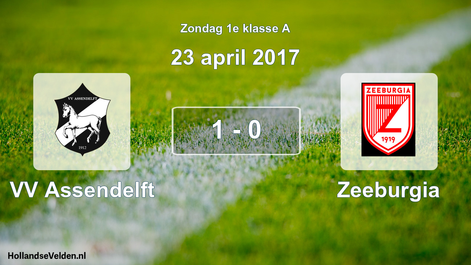 Total number of matches played: VV Assendelft - Zeeburgia 1 - 0 (23 April 2017)