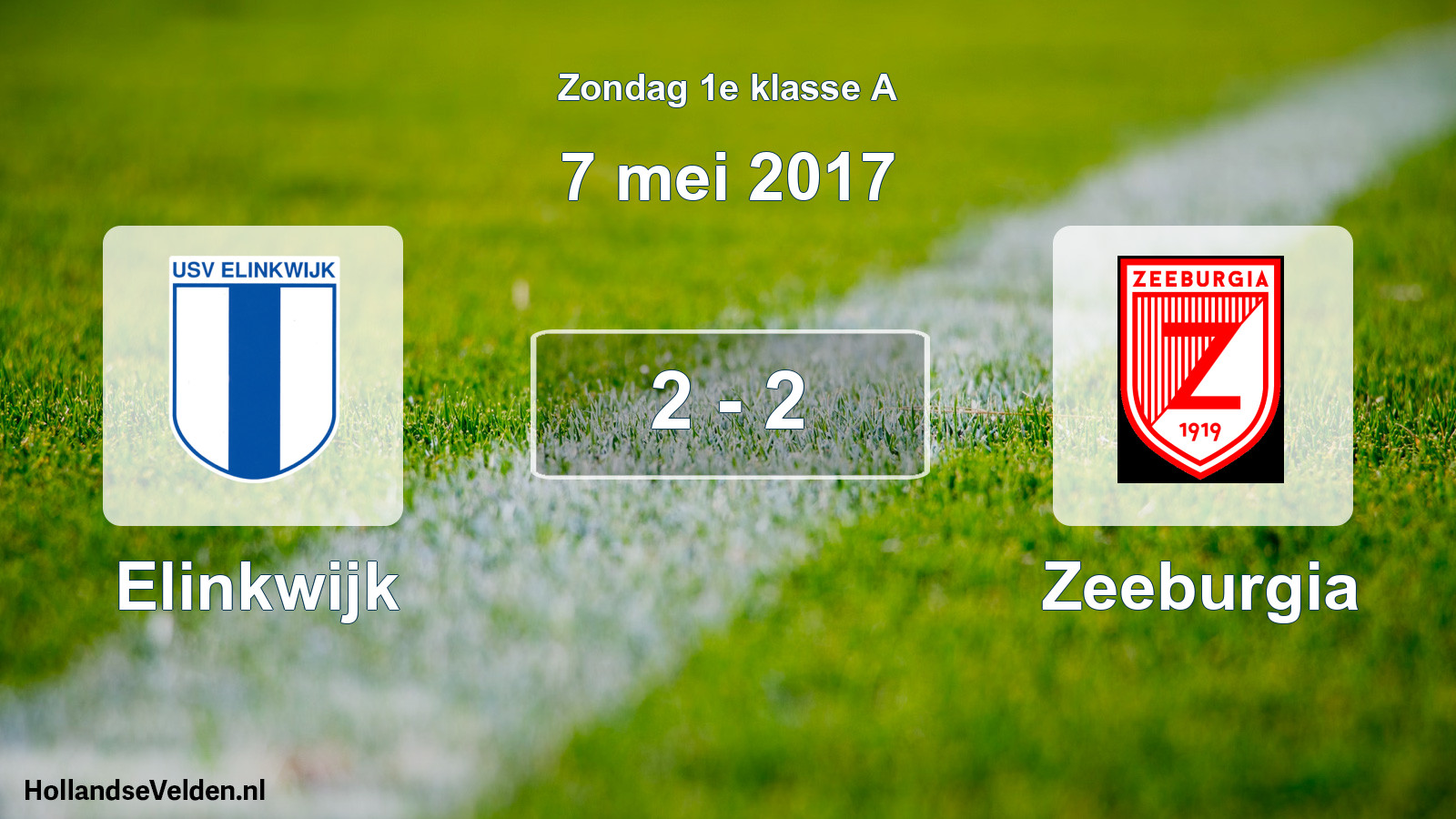 Total number of matches played: Elinkwijk - Zeeburgia 2 - 2 (7 May 2017)