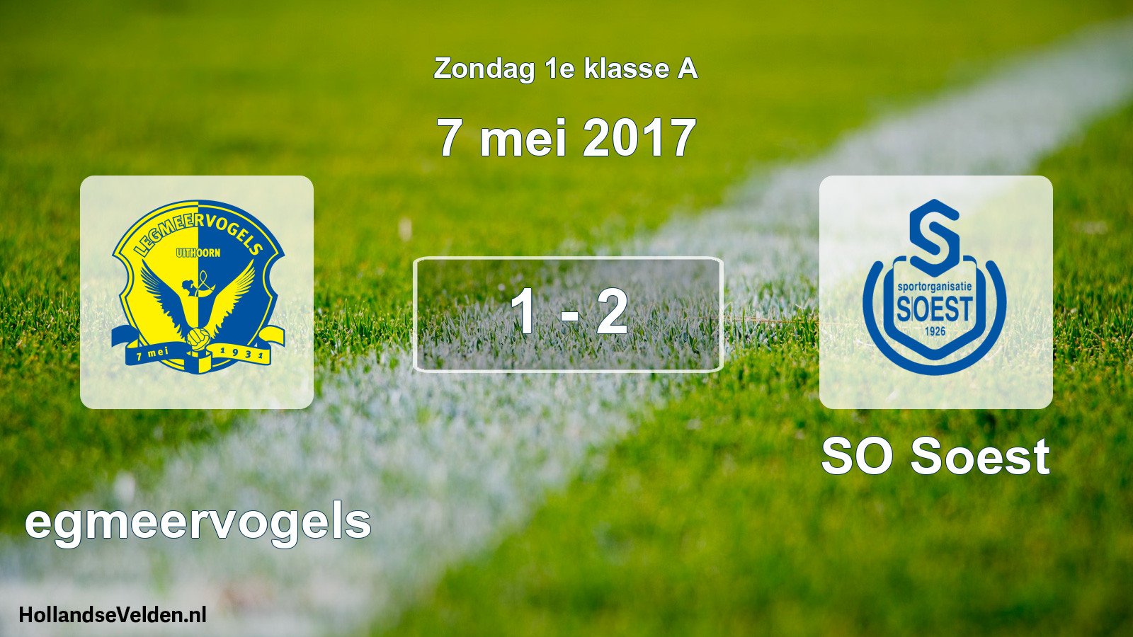 Total number of matches played: Legmeervogels - SO Soest 1 - 2 (7 May 2017)
