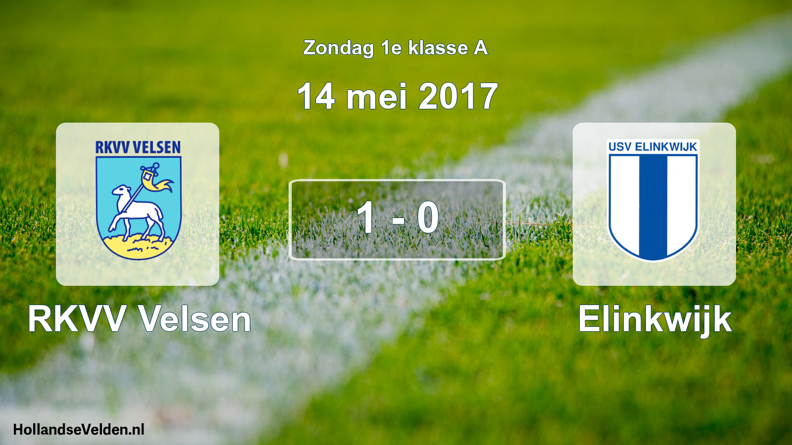 Total number of matches played: RKVV Velsen - Elinkwijk 1 - 0 (14 May 2017)