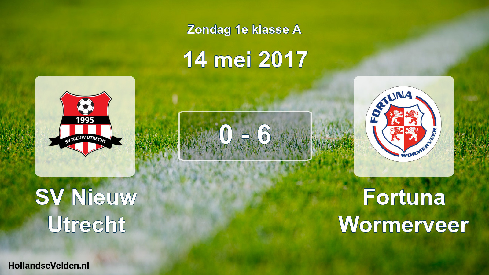 Total number of matches played: SV Nieuw Utrecht - Fortuna Wormerveer 0 - 6 (14 May 2017)