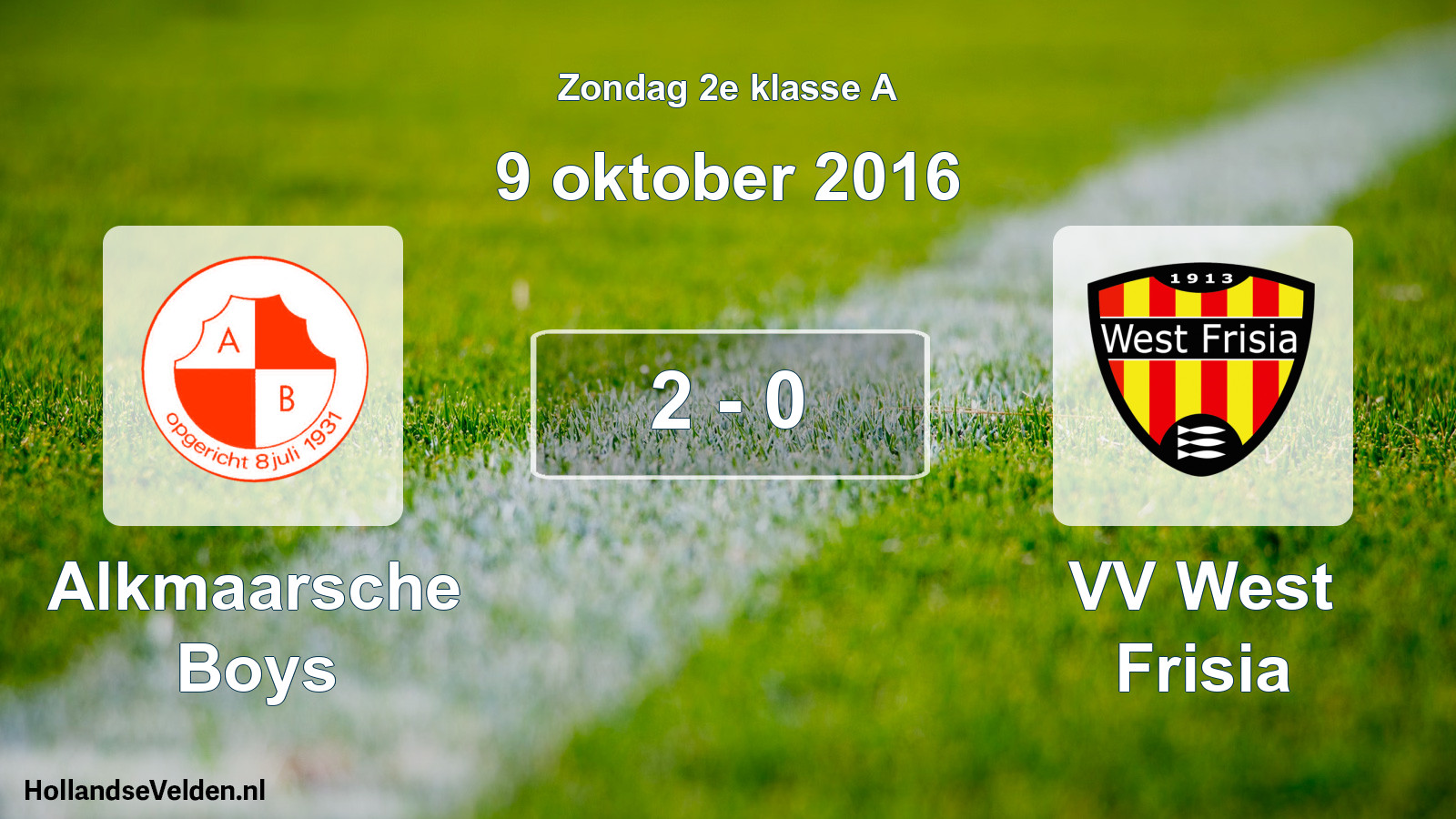 Total number of matches played: Alkmaarsche Boys - VV West Frisia 2 - 0 (9 October 2016)