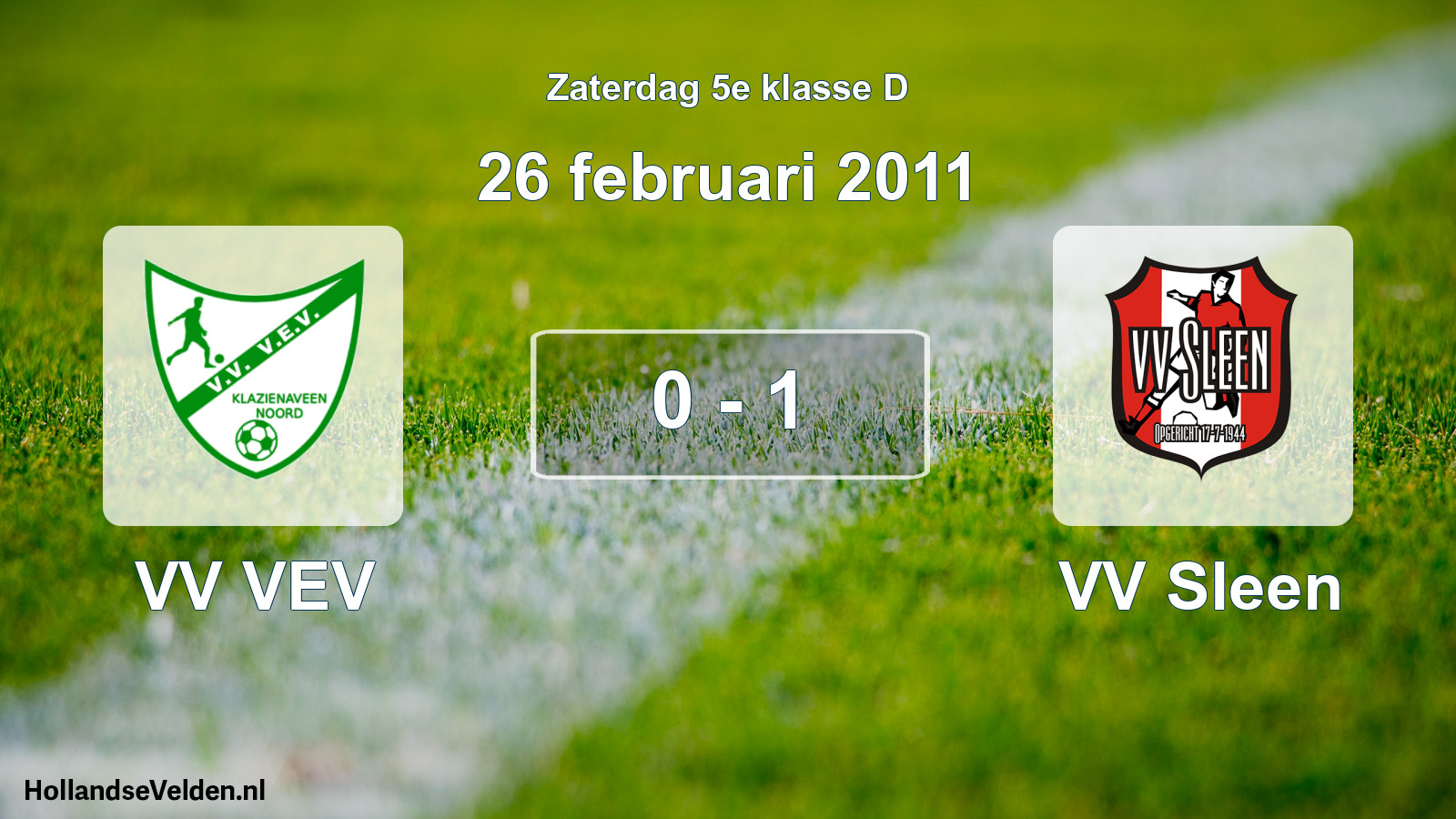 Total number of matches played: VV VEV - VV Sleen 0 - 1 (26 February 2011)