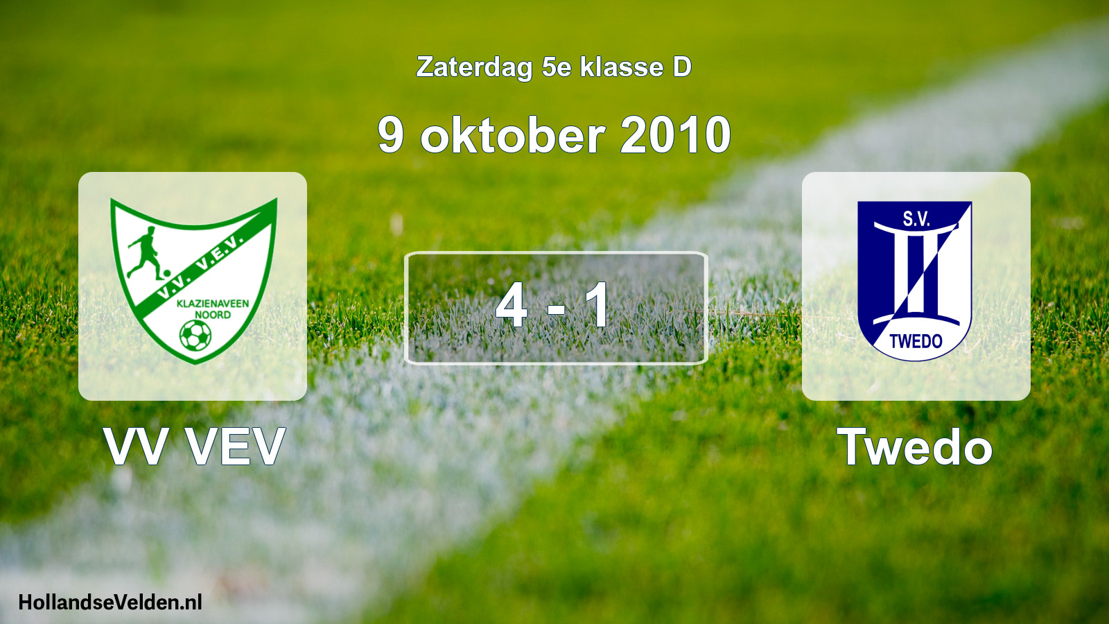 Total number of matches played: VV VEV - Twedo 4 - 1 (9 October 2010)