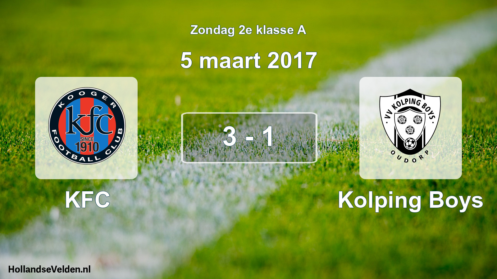 Total number of matches played: KFC - Kolping Boys 3 - 1 (5 March 2017)