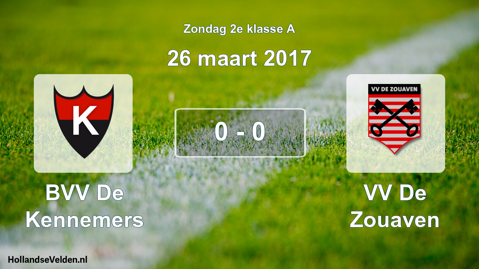 Total number of matches played: BVV De Kennemers - VV De Zouaven 0 - 0 (26 March 2017)