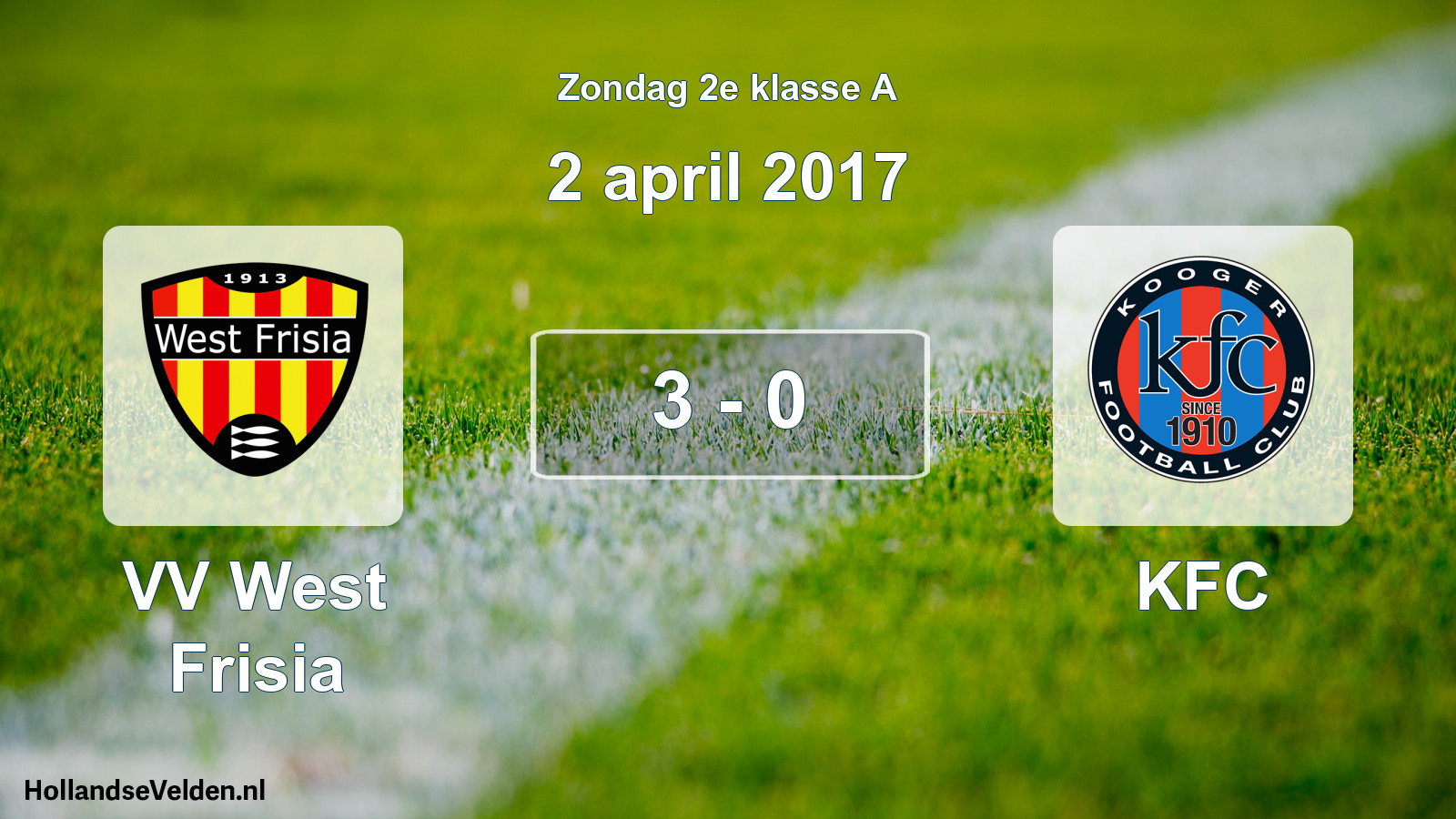 Total number of matches played: VV West Frisia - KFC 3 - 0 (2 April 2017)
