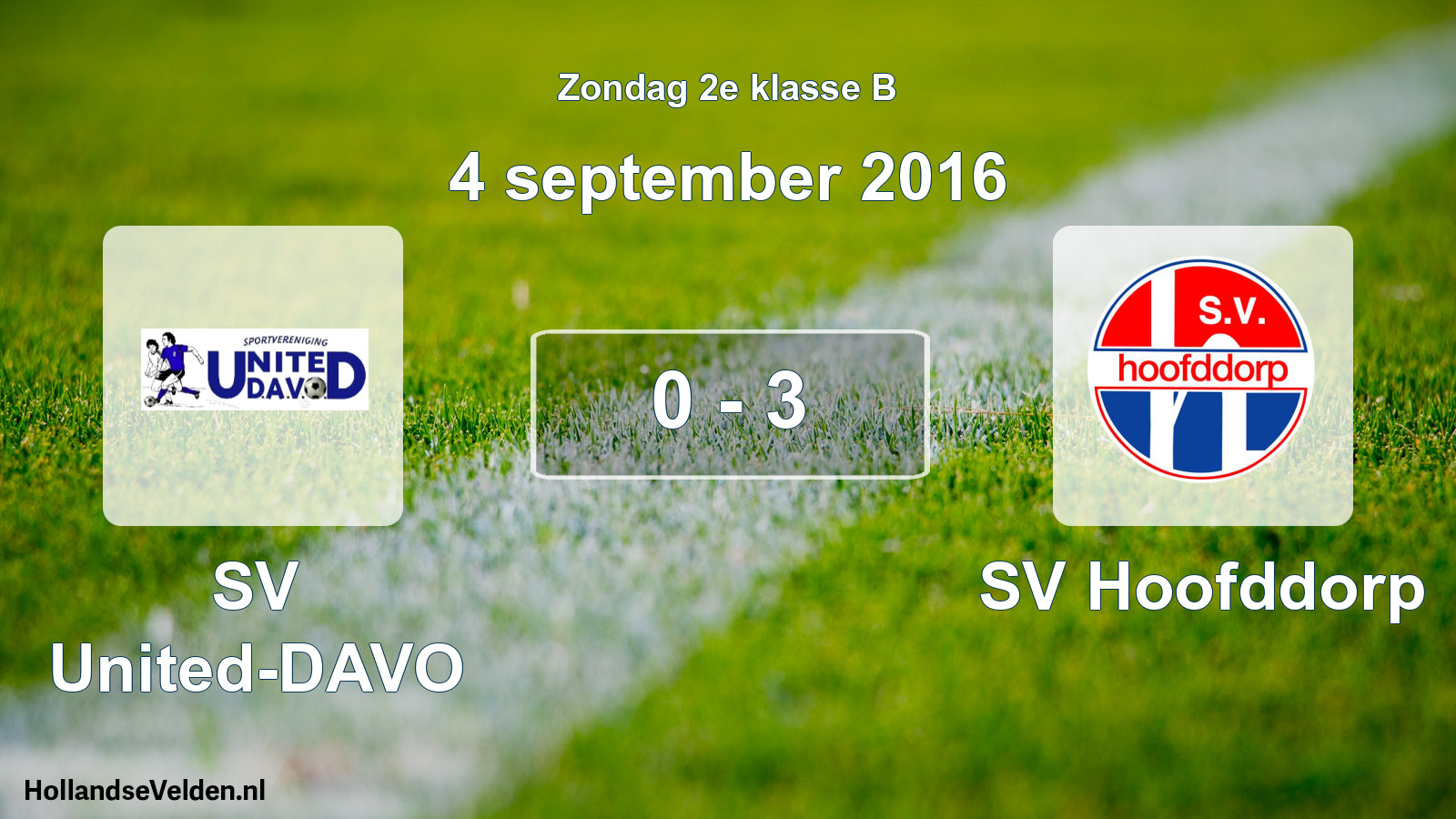 Total number of matches played: SV United-DAVO - SV Hoofddorp 0 - 3 (4 September 2016)