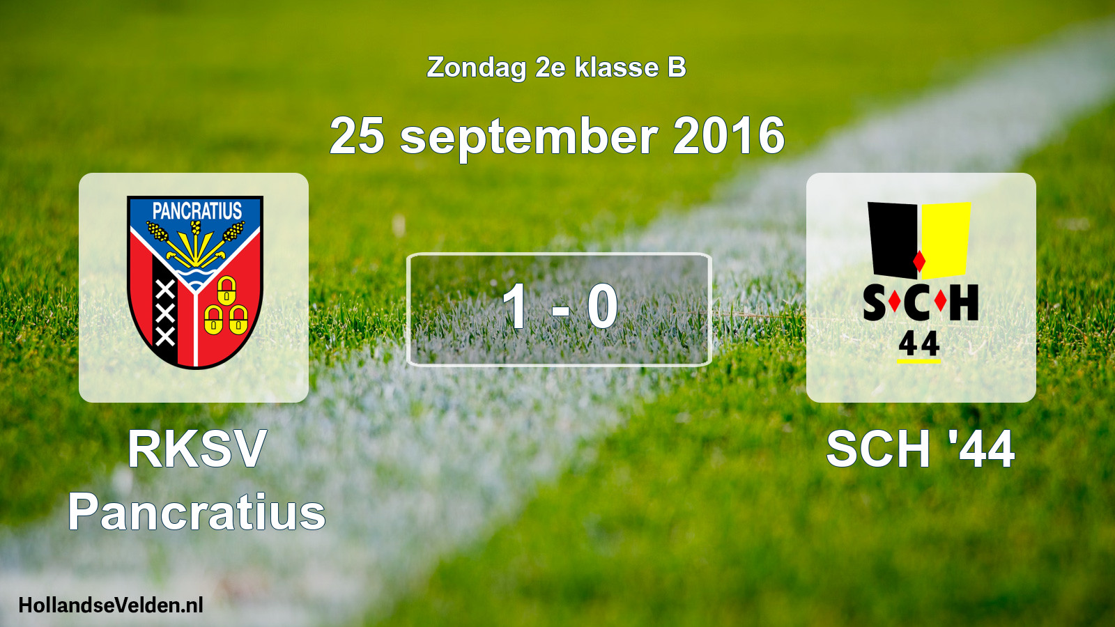 Total number of matches played: RKSV Pancratius - SCH '44 1 - 0 (25 September 2016)
