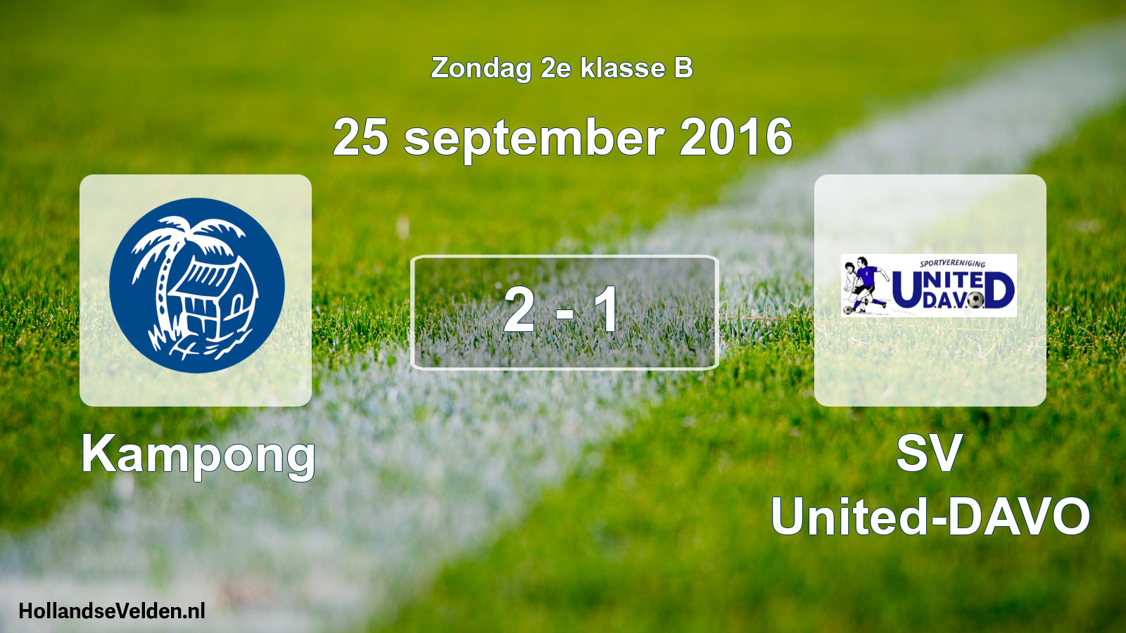 Total number of matches played: Kampong - SV United-DAVO 2 - 1 (25 September 2016)