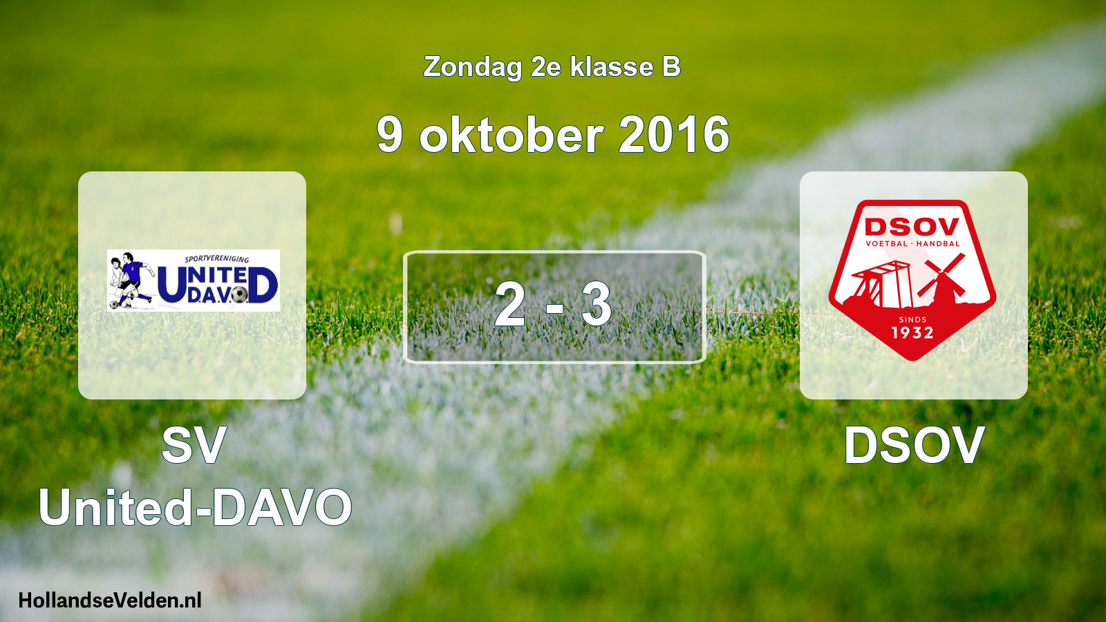 Total number of matches played: SV United-DAVO - DSOV 2 - 3 (9 October 2016)