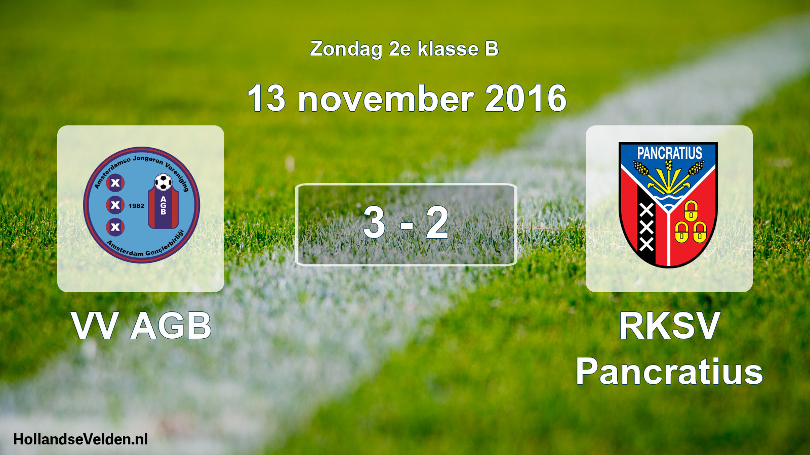 Total number of matches played: VV AGB - RKSV Pancratius 3 - 2 (13 November 2016)
