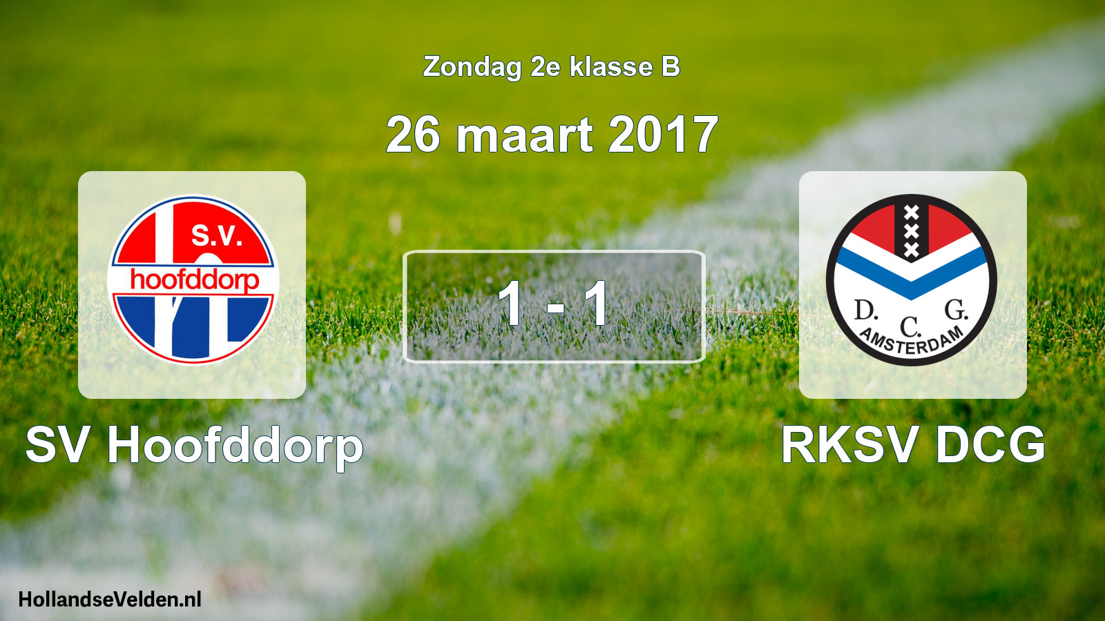 Total number of matches played: SV Hoofddorp - RKSV DCG 1 - 1 (26 March 2017)