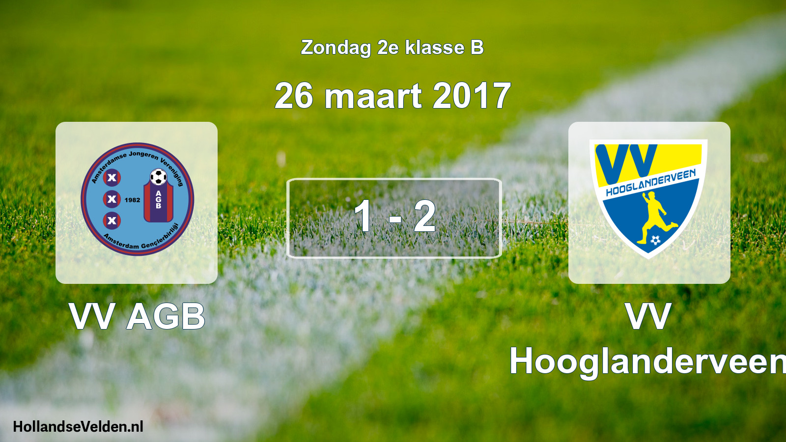 Total number of matches played: VV AGB - VV Hooglanderveen 1 - 2 (26 March 2017)