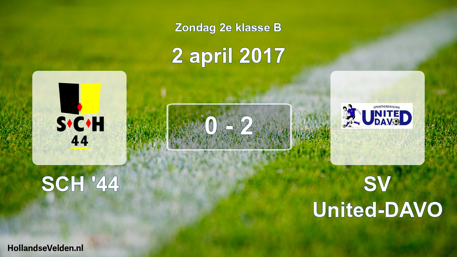 Total number of matches played: SCH '44 - SV United-DAVO 0 - 2 (2 April 2017)