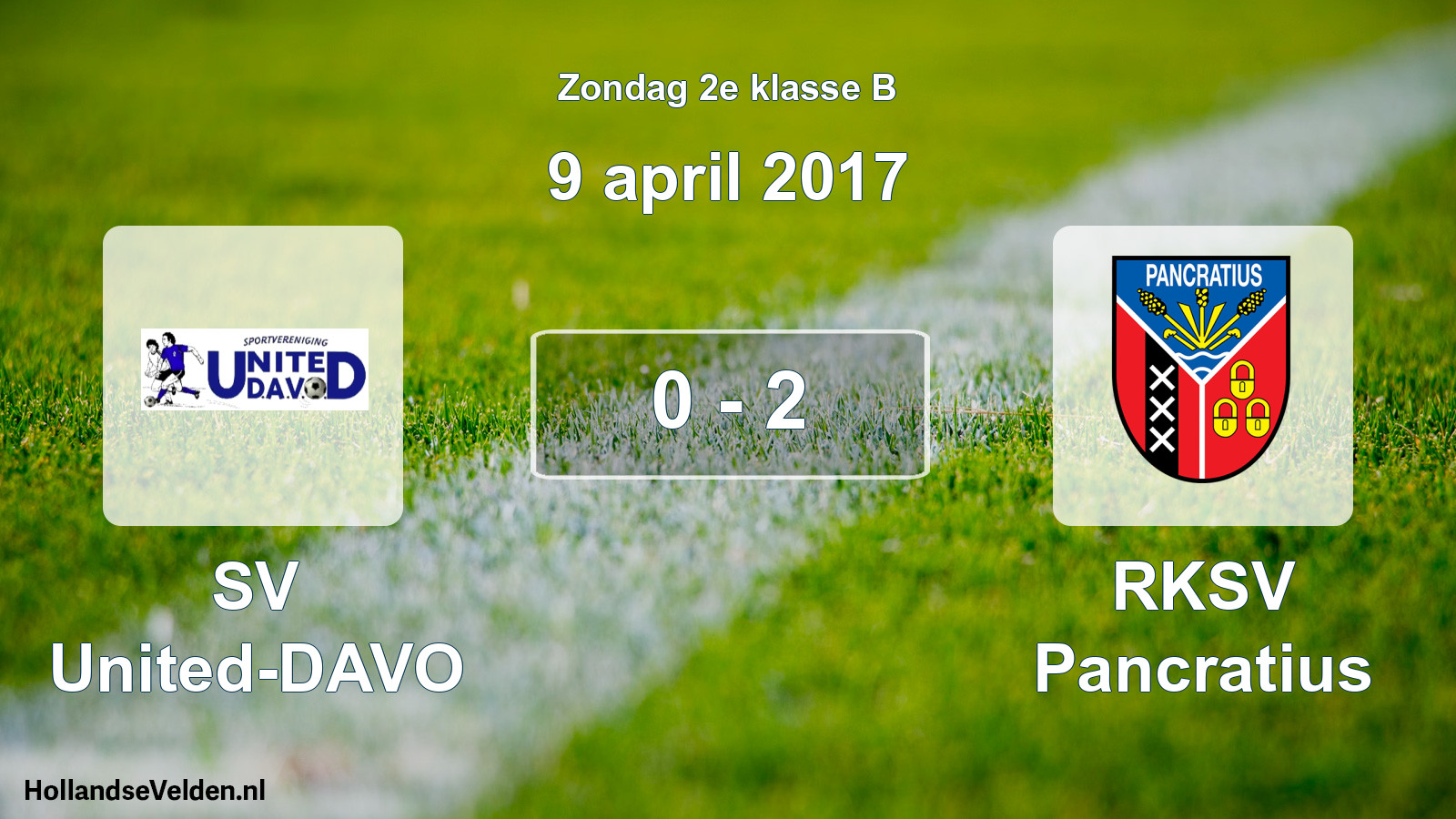 Total number of matches played: SV United-DAVO - RKSV Pancratius 0 - 2 (9 April 2017)