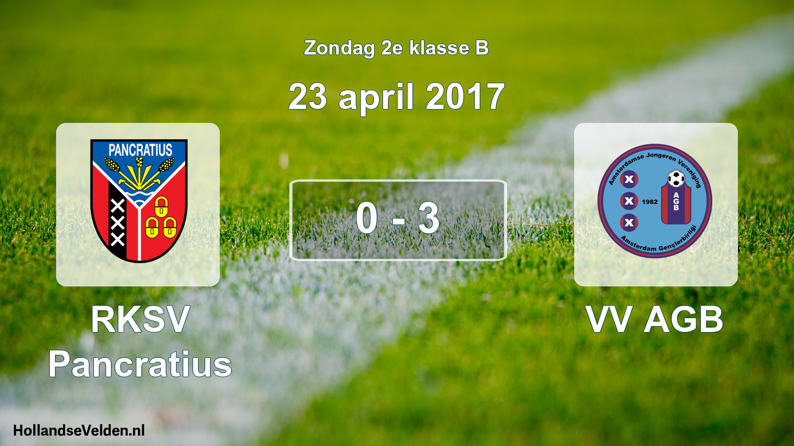 Total number of matches played: RKSV Pancratius - VV AGB 0 - 3 (23 April 2017)