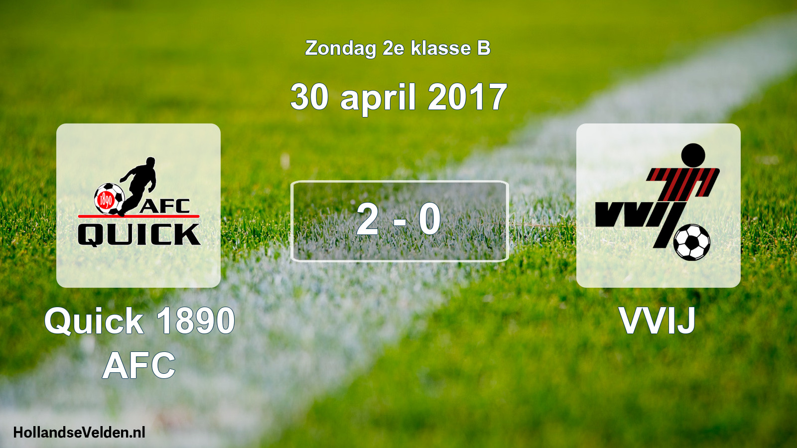 Total number of matches played: Quick 1890 AFC - VVIJ 2 - 0 (30 April 2017)