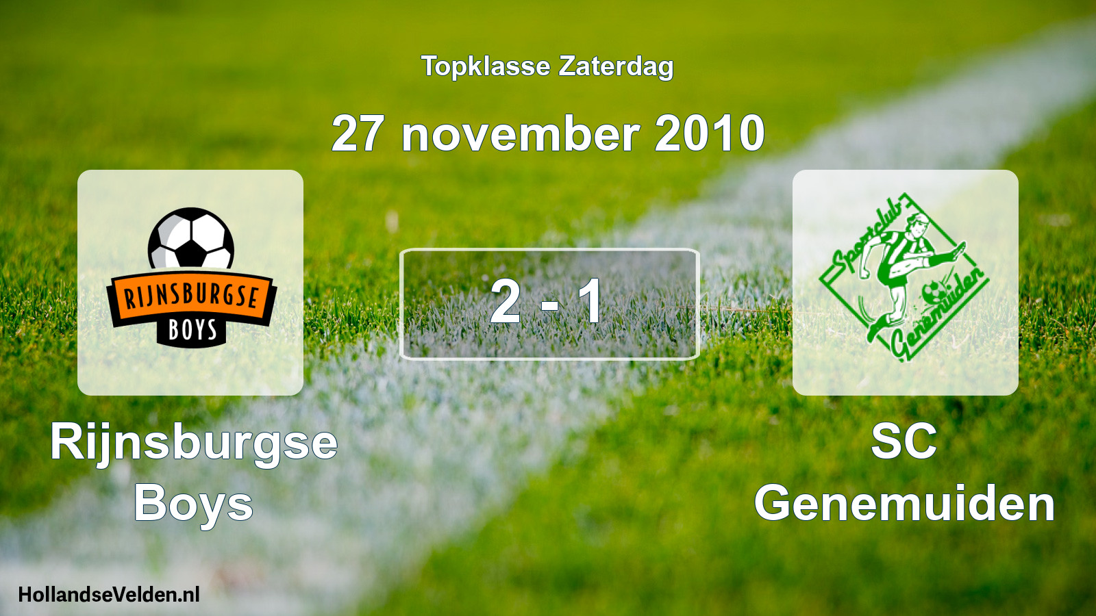 Total number of matches played: Rijnsburgse Boys - SC Genemuiden 2 - 1 (27 November 2010)