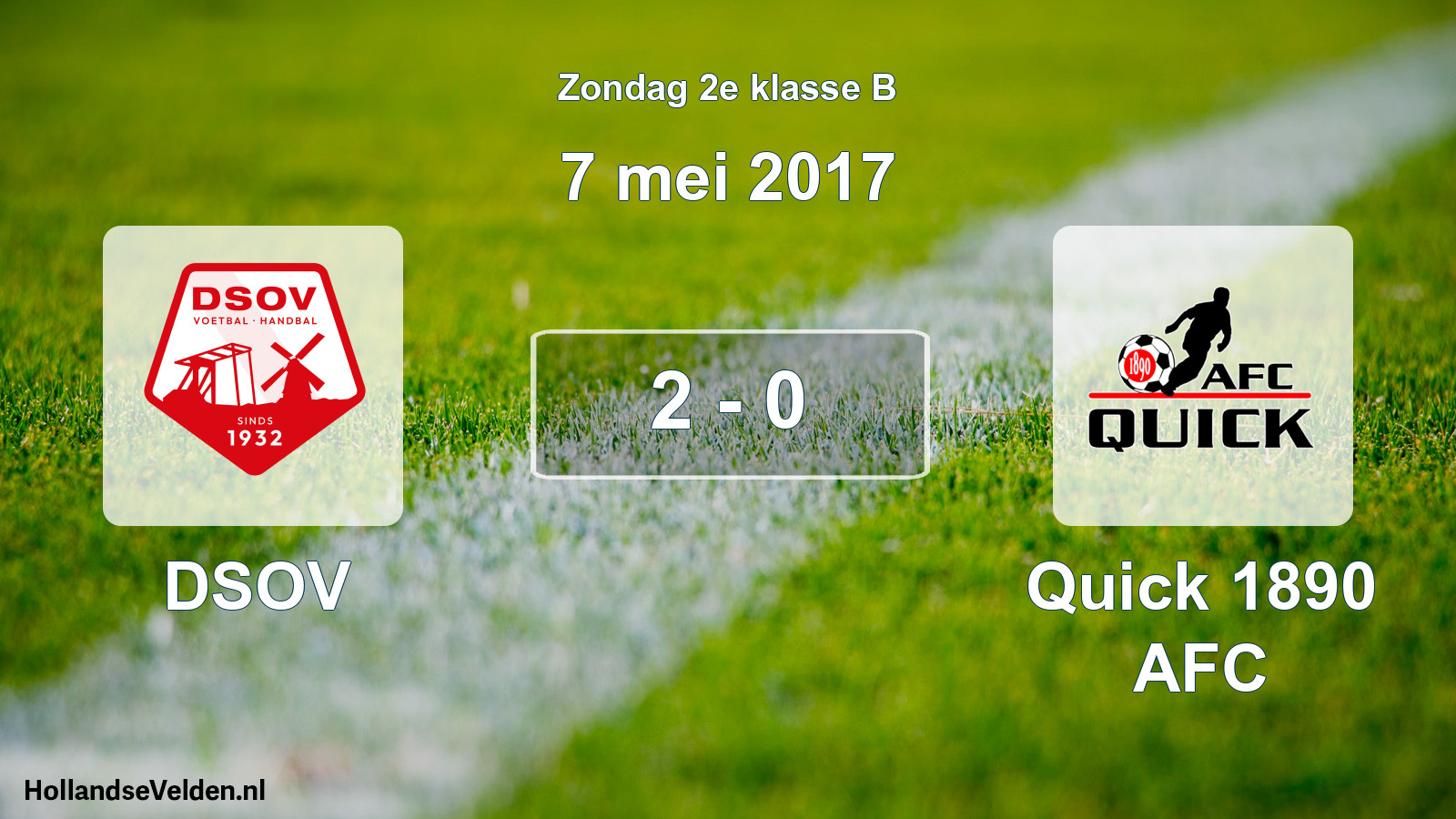 Total number of matches played: DSOV - Quick 1890 AFC 2 - 0 (7 May 2017)