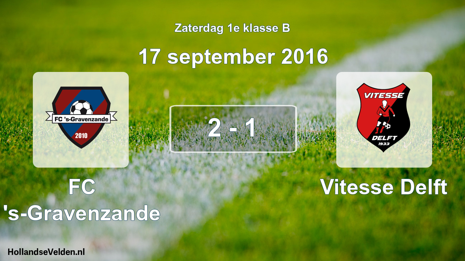 Total number of matches played: FC 's-Gravenzande - Vitesse Delft 2 - 1 (17 September 2016)