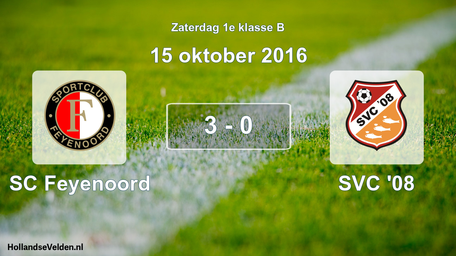 Total number of matches played: SC Feyenoord - SVC '08 3 - 0 (15 October 2016)