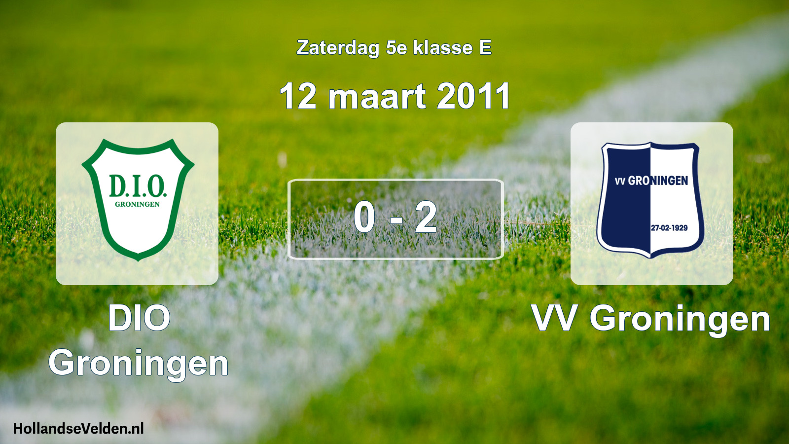 Total number of matches played: DIO Groningen - VV Groningen 0 - 2 (12 March 2011)