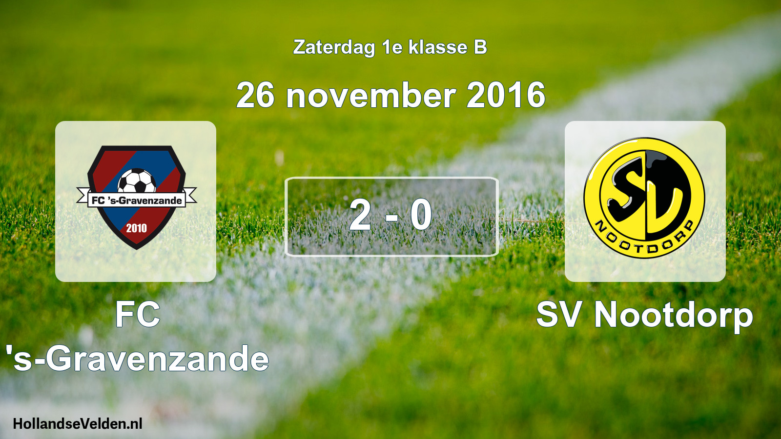 Total number of matches played: FC 's-Gravenzande - SV Nootdorp 2 - 0 (26 November 2016)