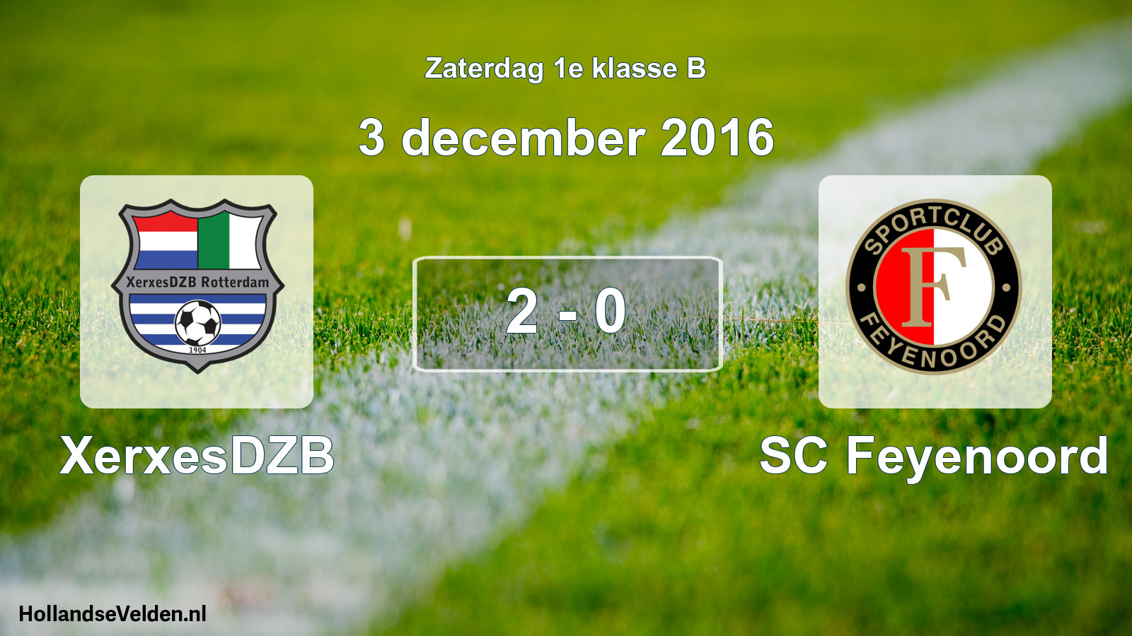 Total number of matches played: XerxesDZB - SC Feyenoord 2 - 0 (3 December 2016)