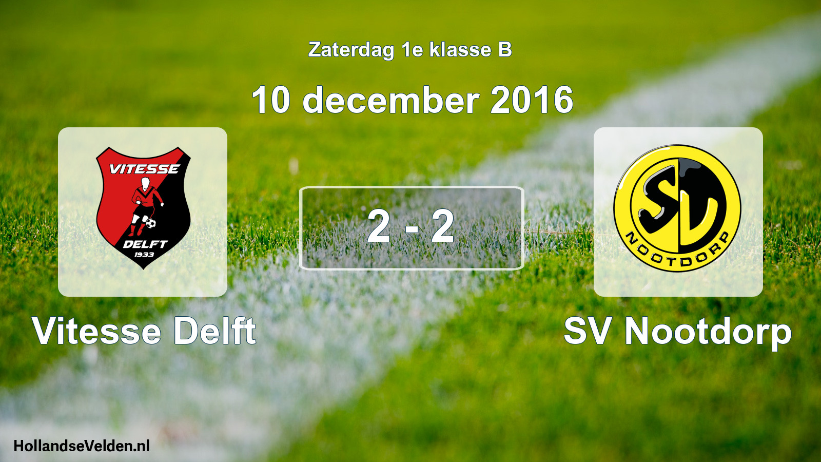 Total number of matches played: Vitesse Delft - SV Nootdorp 2 - 2 (10 December 2016)