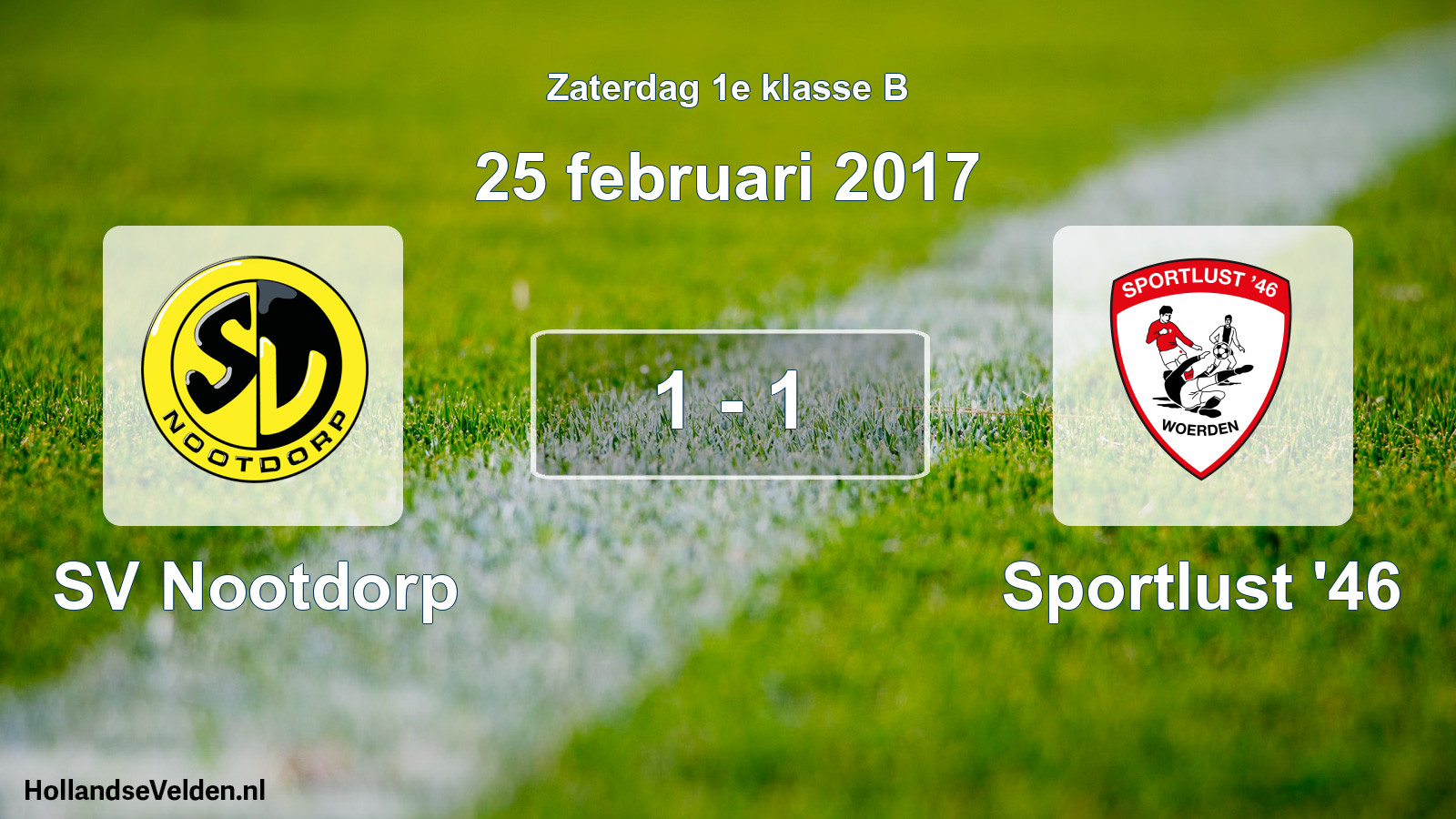 Total number of matches played: SV Nootdorp - Sportlust '46 1 - 1 (25 February 2017)