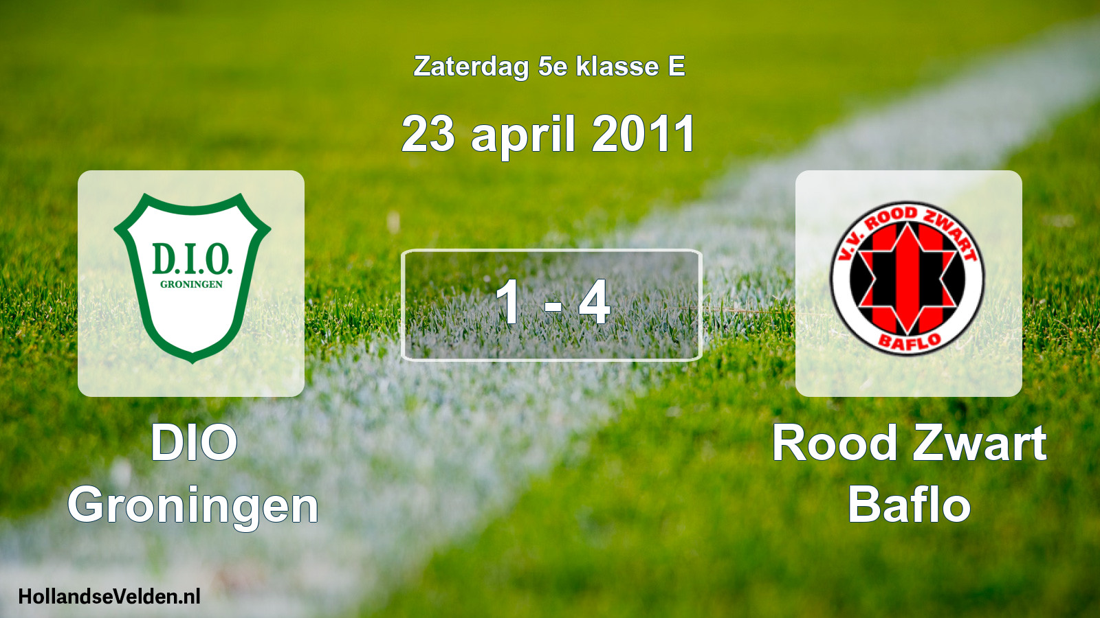Total number of matches played: DIO Groningen - Rood Zwart Baflo 1 - 4 (23 April 2011)