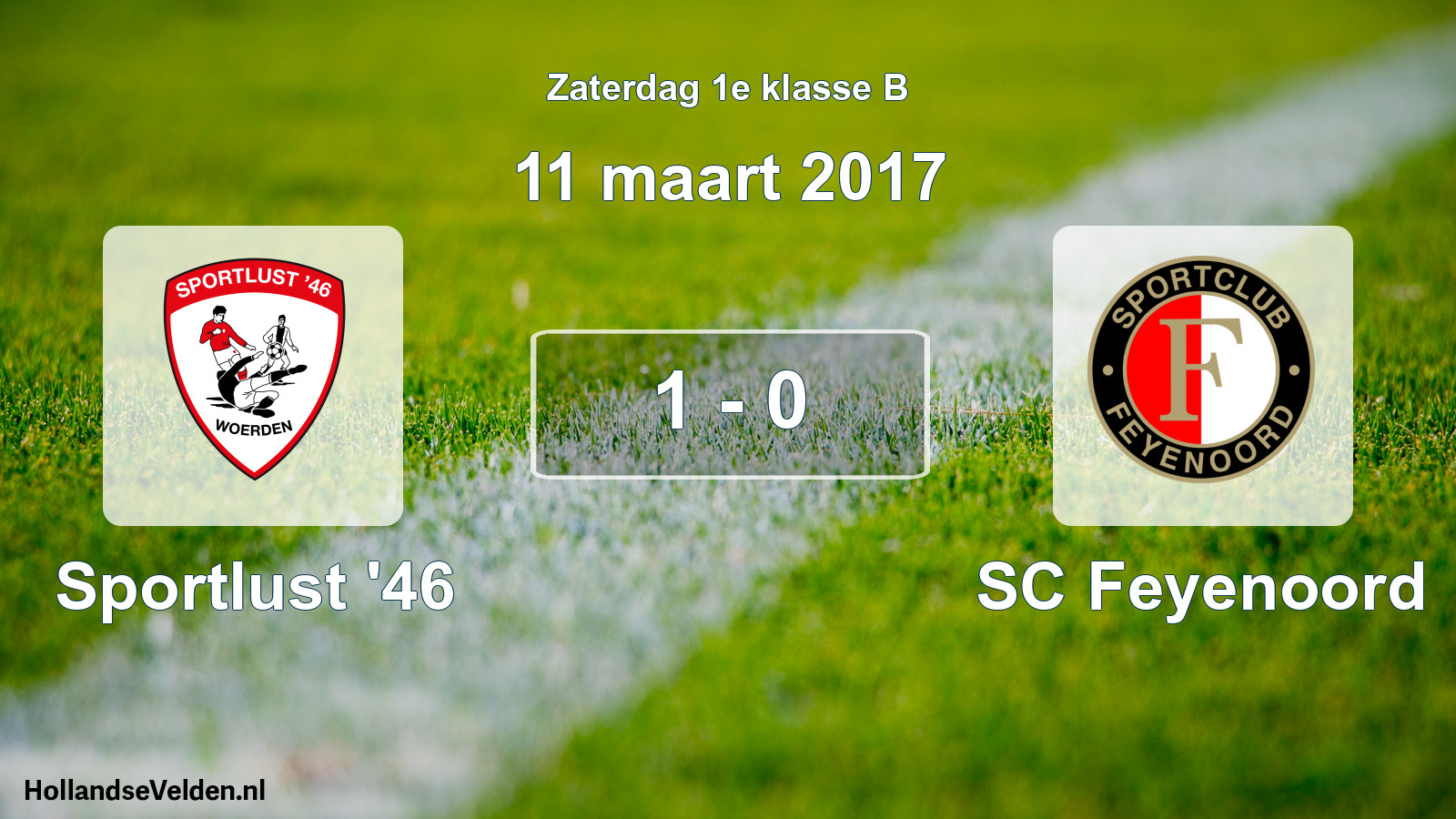 Total number of matches played: Sportlust '46 - SC Feyenoord 1 - 0 (11 March 2017)