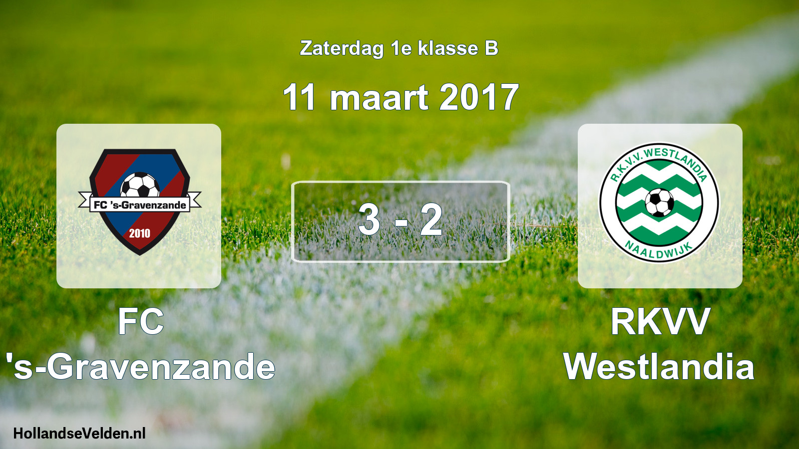 Total number of matches played: FC 's-Gravenzande - RKVV Westlandia 3 - 2 (11 March 2017)